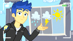 Size: 1920x1080 | Tagged: safe, screencap, flash sentry, best trends forever, better together, equestria girls, cute, diasentres, haircut, handsome, male, solo, weather