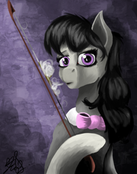 Size: 4100x5200 | Tagged: safe, artist:vinicius040598, octavia melody, earth pony, pony, absurd resolution, bow (instrument), solo