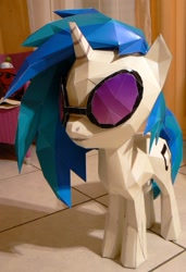 Size: 829x1212 | Tagged: safe, artist:znegil, dj pon-3, vinyl scratch, craft, irl, papercraft, photo, solo