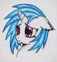 Size: 2364x2556 | Tagged: safe, artist:astmainhaler, dj pon-3, vinyl scratch, pony, unicorn, bust, naruto, portrait, pouting, sharingan, solo