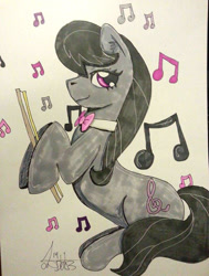 Size: 707x935 | Tagged: safe, artist:dj-rabbit, octavia melody, earth pony, pony, backwards cutie mark, solo, traditional art