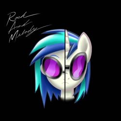 Size: 1000x1000 | Tagged: safe, artist:fujikoeurekachamploo, dj pon-3, vinyl scratch, pony, unicorn, equestria girls, album cover, background pony, daft punk, duality, equestria girls ponified, female, human ponidox, mare, parody, ponified, ponified album cover, random access memories, solo, square crossover