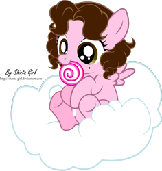 Size: 2356x2492 | Tagged: safe, artist:shinta-girl, oc, oc only, oc:shinta pony, cloud, lollipop, solo