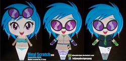 Size: 2284x1102 | Tagged: safe, artist:eljoeydesigns, dj pon-3, vinyl scratch, equestria girls, alternate costumes, belly button, bikini, clothes, papercraft, swimsuit