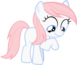 Size: 3094x2605 | Tagged: safe, artist:leapingriver, nurse redheart, earth pony, pony, cute, female, filly, filly nurse redheart, heartabetes, looking down, raised hoof, simple background, smiling, solo, transparent background, vector, younger