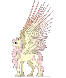 Size: 1100x1300 | Tagged: safe, artist:alissa1010, fluttershy, pegasus, pony, cutie mark, ear fluff, female, large wings, mare, simple background, smiling, solo, spread wings, transparent background, unshorn fetlocks, wings