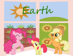 Size: 800x619 | Tagged: safe, artist:nejcrozi, apple bloom, applejack, pinkie pie, earth pony, pony