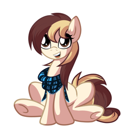 Size: 1400x1400 | Tagged: safe, artist:rainbowscreen, oc, oc only, clothes, scarf, solo, underhoof