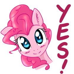 Size: 1000x1000 | Tagged: safe, artist:yinglongfujun, pinkie pie, earth pony, pony, bust, cute, diapinkes, ear fluff, female, looking at you, mare, simple background, smiling, solo, transparent background