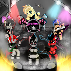 Size: 1280x1280 | Tagged: safe, artist:paulpeopless, octavia melody, oc, oc:paulpeoples, earth pony, pony, gothic, metal band