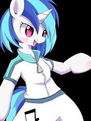 Size: 600x800 | Tagged: safe, artist:hoshi-d, dj pon-3, vinyl scratch, pony, unicorn, clothes, equestria girls outfit, solo