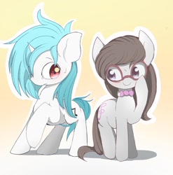 Size: 1023x1035 | Tagged: safe, artist:skippy_the_moon, dj pon-3, octavia melody, vinyl scratch, earth pony, pony, glasses