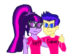 Size: 1024x768 | Tagged: safe, artist:bigpurplemuppet99, flash sentry, sci-twi, twilight sparkle, equestria girls, female, flashlight, male, sciflash, shipping, simple background, straight, transparent background