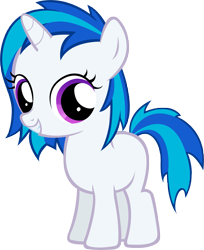 Size: 2495x3065 | Tagged: safe, artist:moongazeponies, dj pon-3, vinyl scratch, pony, unicorn, female, filly, filly vinyl scratch, foal, hooves, horn, simple background, smiling, solo, teeth, transparent background, vector