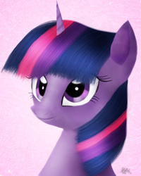 Size: 484x606 | Tagged: safe, artist:lekelbel, derpibooru import, twilight sparkle, pony, unicorn, female, mare, multicolored mane, purple coat, solo