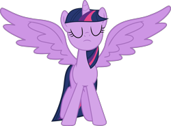 Size: 2999x2210 | Tagged: safe, artist:wissle, derpibooru import, twilight sparkle, twilight sparkle (alicorn), alicorn, pony, eyes closed, female, high res, mare, pose, simple background, solo, transparent background, vector