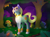 Size: 2000x1487 | Tagged: safe, artist:fuzzypones, fluttershy, oc, oc:furio flameheart, pegasus, pony, rabbit, snake, blushing, colored, crystal, forest, male, mushrooms, shading, solo, tree