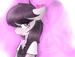 Size: 1600x1200 | Tagged: safe, artist:pandaconchoclo, octavia melody, anthro, earth pony, pony, black mane, female, gray coat, mare, solo