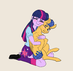 Size: 999x968 | Tagged: safe, artist:miyathegoldenflower, flash sentry, twilight sparkle, equestria girls, blushing, cute, diasentres, female, flashlight, hug, human twilight x pony flash sentry, male, role reversal, shipping, smiling, snuggling, straight