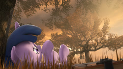 Size: 1920x1080 | Tagged: safe, artist:mentore067, derpibooru import, twilight sparkle, 3d, solo, tree