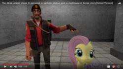 Size: 1366x768 | Tagged: safe, fluttershy, pegasus, pony, 3d, gmod, smexual, sniper, team fortress 2, youtube link