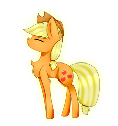 Size: 3000x3200 | Tagged: safe, artist:zakremciajkamala, applejack, earth pony, pony, chest fluff, ear fluff, eyes closed, simple background, solo, transparent background