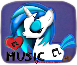 Size: 1024x870 | Tagged: safe, artist:robocop17, artist:vinylstrach, dj pon-3, vinyl scratch, pony, unicorn, solo