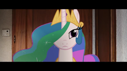 Size: 1280x720 | Tagged: safe, artist:stormxf3, screencap, princess celestia, alicorn, pony, fanfic:my little dashie, irl, looking at you, photo, ponies in real life, solo