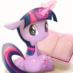 Size: 460x460 | Tagged: safe, artist:youhoujou, derpibooru import, twilight sparkle, book, solo