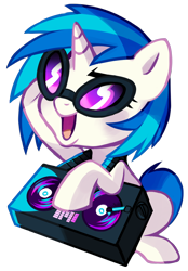 Size: 582x836 | Tagged: safe, artist:pepooni, dj pon-3, vinyl scratch, pony, unicorn, chibi, simple background, solo, transparent background