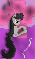 Size: 2988x5000 | Tagged: safe, artist:wsd-brony, octavia melody, earth pony, pony, black mane, female, gray coat, mare, sleepy, solo