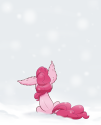 Size: 1700x2100 | Tagged: safe, artist:heir-of-rick, pinkie pie, earth pony, pony, ear fluff, female, mare, rear view, solo