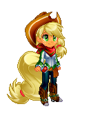 Size: 129x177 | Tagged: safe, artist:sakuyamon, applejack, human, hat, humanized, pixel art, pony coloring, simple background, solo, sprite, tailed humanization, transparent background