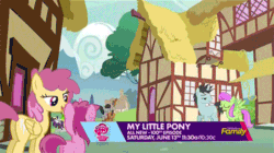 Size: 500x280 | Tagged: safe, screencap, button mash, dance fever, dizzy twister, dj pon-3, hugh jelly, liquid button, merry may, neon lights, octavia melody, orange swirl, rising star, ruby pinch, vinyl scratch, earth pony, pony, slice of life (episode), animated, background pony, cello, colt, female, filly, gif, headbob, headphones, male, mare, musical instrument, speakers, spinning, stallion, turntable pony, wide eyes, wubcart