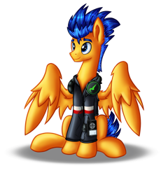 Size: 1996x2081 | Tagged: safe, artist:nightpaint12, flash sentry, pegasus, pony, clothes, headphones, hoodie, male, mp3 player, simple background, sitting, smiling, solo, stallion, transparent background