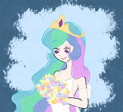 Size: 2200x2000 | Tagged: safe, artist:emiiambar, princess celestia, human, season 4, dislestia, female, humanized, implied discord, shipping, simple background, solo, straight