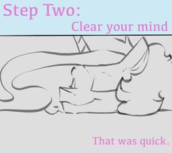 Size: 1199x1068 | Tagged: safe, artist:greyscaleart, princess celestia, alicorn, pony, eyes closed, female, horn, lying down, sketch, smiling, solo, text