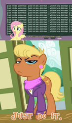 Size: 1600x2740 | Tagged: safe, edit, edited screencap, editor:anonymous, screencap, fluttershy, ms. harshwhinny, pegasus, pony, school daze, chalk, chalkboard, exploitable meme, meme, reference, the simpsons