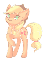 Size: 1024x1370 | Tagged: safe, artist:pone-pon, applejack, earth pony, pony, cowboy hat, cute, female, green eyes, hat, jackabetes, looking at you, mare, simple background, smiling, solo, stetson, transparent background