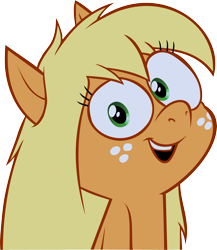 Size: 5214x6000 | Tagged: safe, artist:fox1047, applejack, earth pony, pony, .mov, absurd resolution, ask jappleack, cute, hatless, jappleack, looking at you, missing accessory, simple background, solo, transparent background, vector