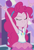 Size: 876x1280 | Tagged: safe, screencap, pinkie pie, constructive criticism, constructive criticism: pinkie pie, equestria girls, equestria girls series, armpits, arms in the air, choose your own ending (season 1), clothes, cropped, cutie mark on clothes, devil horn (gesture), eyes closed, geode of sugar bombs, grin, hairband, jewelry, necklace, rah rah skirt, skirt, sleeveless, solo, tanktop, thank you