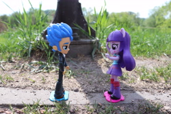 Size: 6000x4000 | Tagged: safe, artist:artofmagicpoland, flash sentry, twilight sparkle, equestria girls, doll, equestria girls minis, eqventures of the minis, female, flashlight, male, shipping, straight, toy