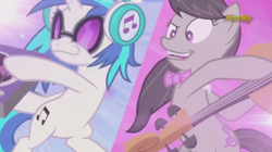 Size: 766x428 | Tagged: safe, screencap, dj pon-3, octavia melody, vinyl scratch, earth pony, pony, slice of life (episode), faic, insertavia