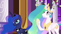 Size: 1920x1080 | Tagged: safe, screencap, princess celestia, princess luna, alicorn, pony, the summer sun setback