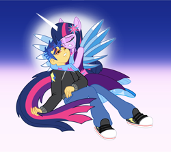 Size: 1406x1254 | Tagged: safe, artist:bbbhuey, flash sentry, twilight sparkle, equestria girls, converse, crying, female, flashlight, injured, male, sad, shipping, shoes, straight