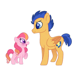 Size: 500x500 | Tagged: safe, artist:carouselunique, flash sentry, oc, oc:honeycrisp blossom, earth pony, pony, blank flank, female, filly, freckles, offspring, parent:big macintosh, parent:princess cadance, parents:cadmac, simple background, transparent background