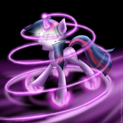 Size: 1400x1400 | Tagged: safe, artist:smockhobbes, derpibooru import, twilight sparkle, glowing eyes, solo, spell