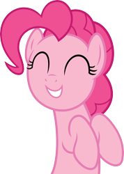 Size: 3208x4500 | Tagged: safe, artist:slb94, pinkie pie, earth pony, pony, secrets and pies, cute, diapinkes, eyes closed, simple background, smiling, solo, transparent background, vector