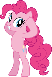 Size: 3555x5257 | Tagged: safe, artist:sinkbon, pinkie pie, earth pony, pony, read it and weep, .ai available, absurd resolution, bipedal, female, mare, simple background, solo, transparent background, vector