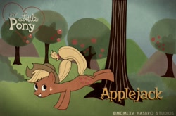 Size: 1138x751 | Tagged: safe, artist:powerson01, applejack, earth pony, pony, 1960s, solo, style emulation, vector